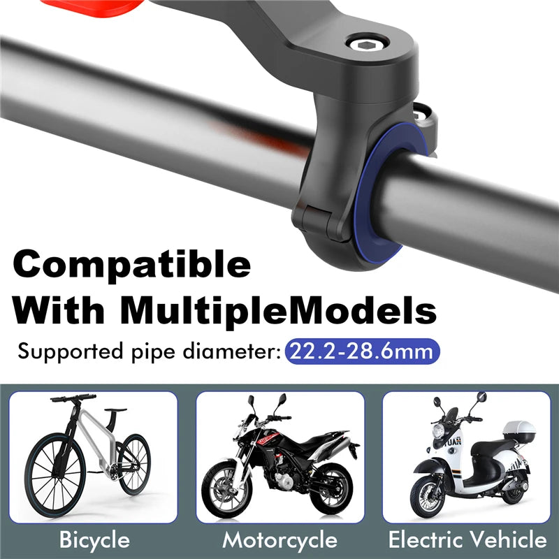 Support Quad Lock avec système anti-vibrations – compatible moto, voiture, vélo et plus