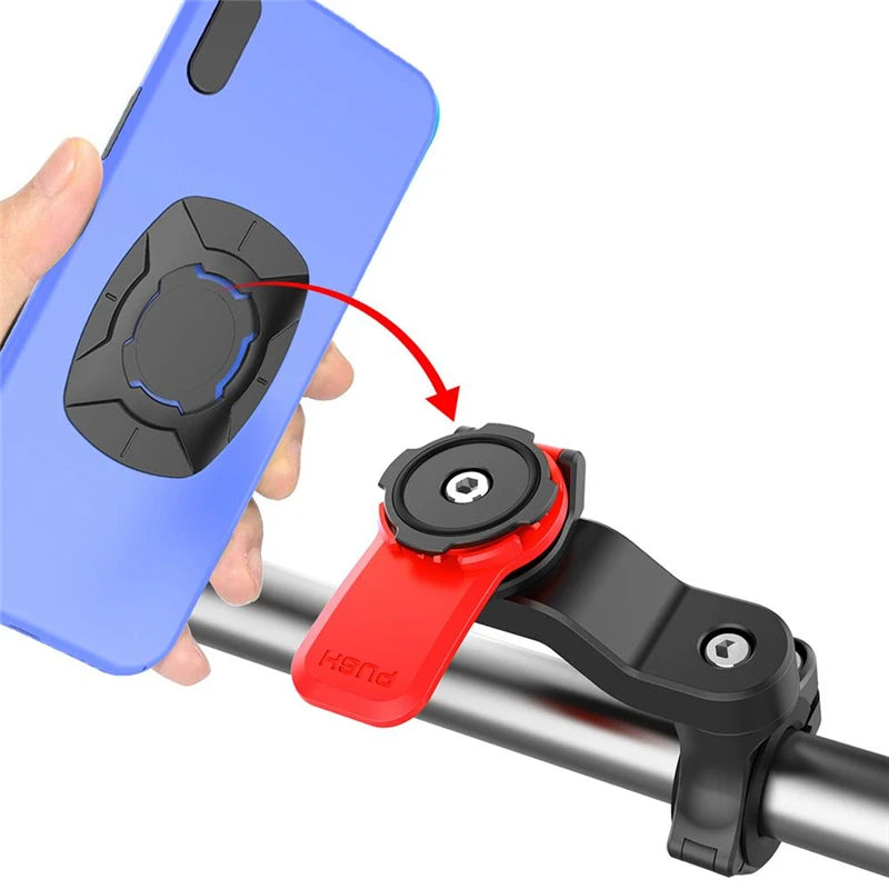 Support Quad Lock avec système anti-vibrations – compatible moto, voiture, vélo et plus